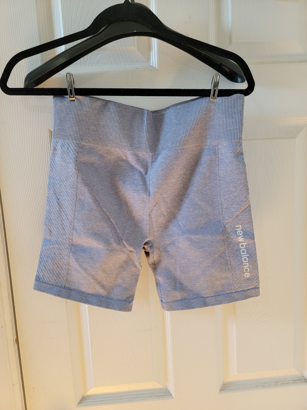 New Balance Women's Light Blue Seamless High-Rise Bike Shorts